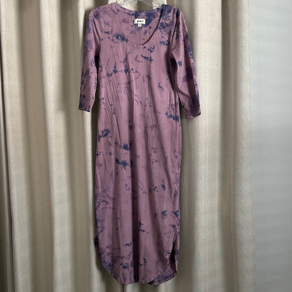 Pact Purple Tie Dye Dress
